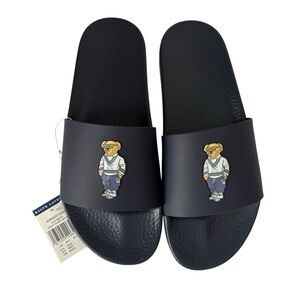 Polo Ralph Lauren Men’s Navy Blue Polo Bear Slides Size 11 NWT